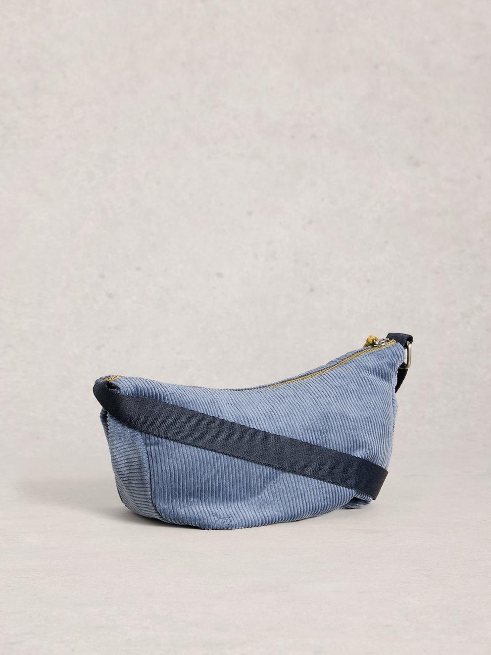 Meadow Zip Corduroy Bag in DUS BLUE - FLAT BACK
