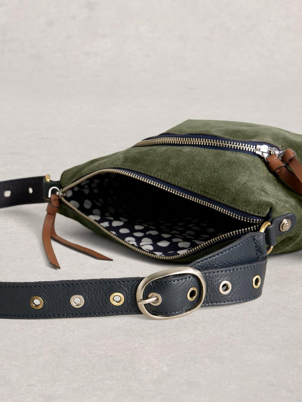 Hollie Crossbody Bag in KHAKI GRN - FLAT DETAIL