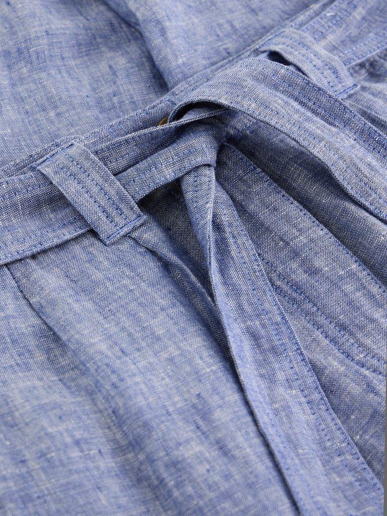 Hadley Linen Trouser in CHAMB BLUE - FLAT DETAIL