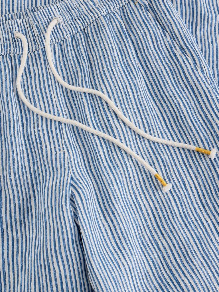 Ally Linen Wide Leg Trouser in BLUE MLT - FLAT DETAIL