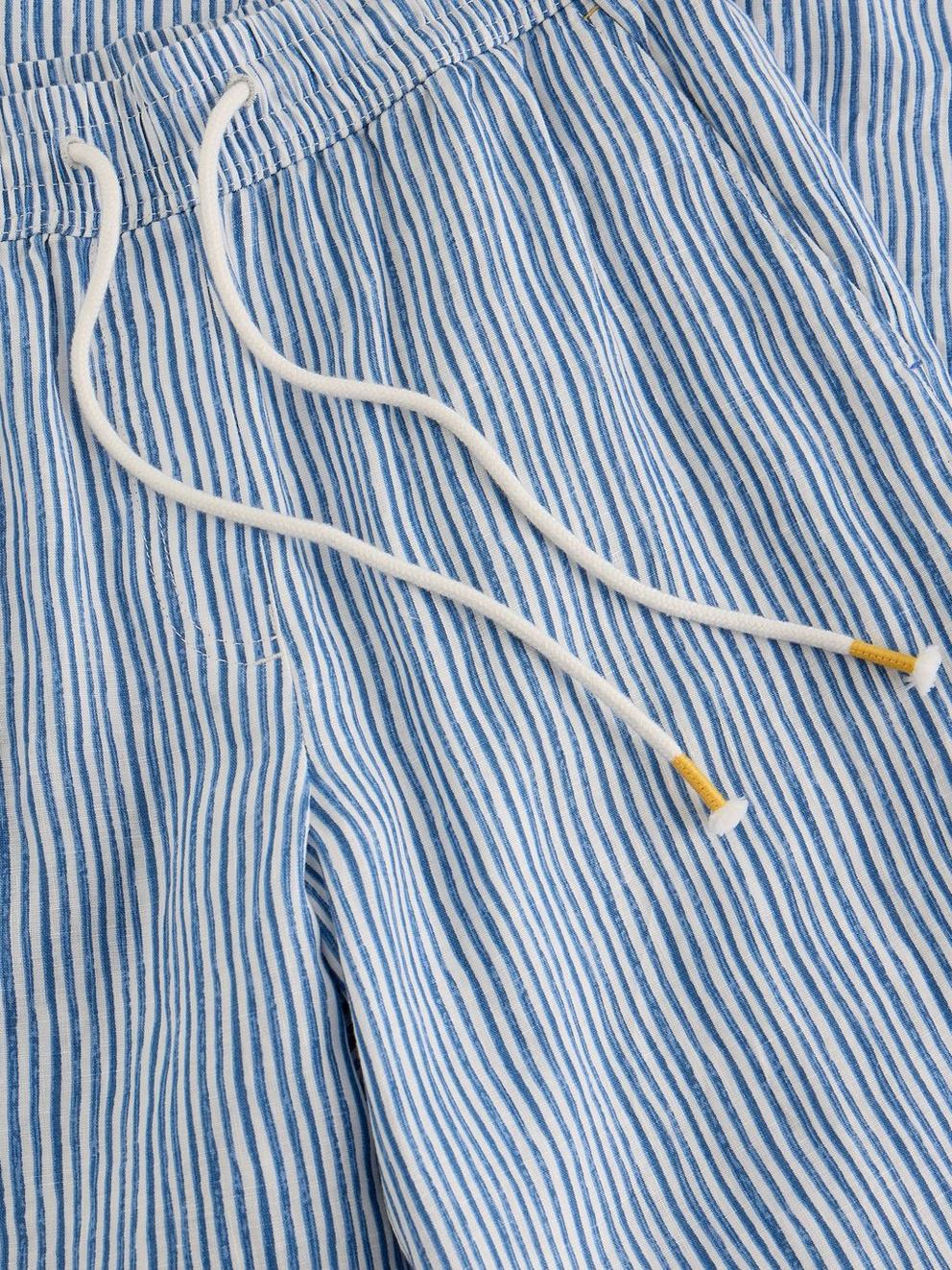 Ally Linen Wide Leg Trouser in BLUE MLT - FLAT DETAIL