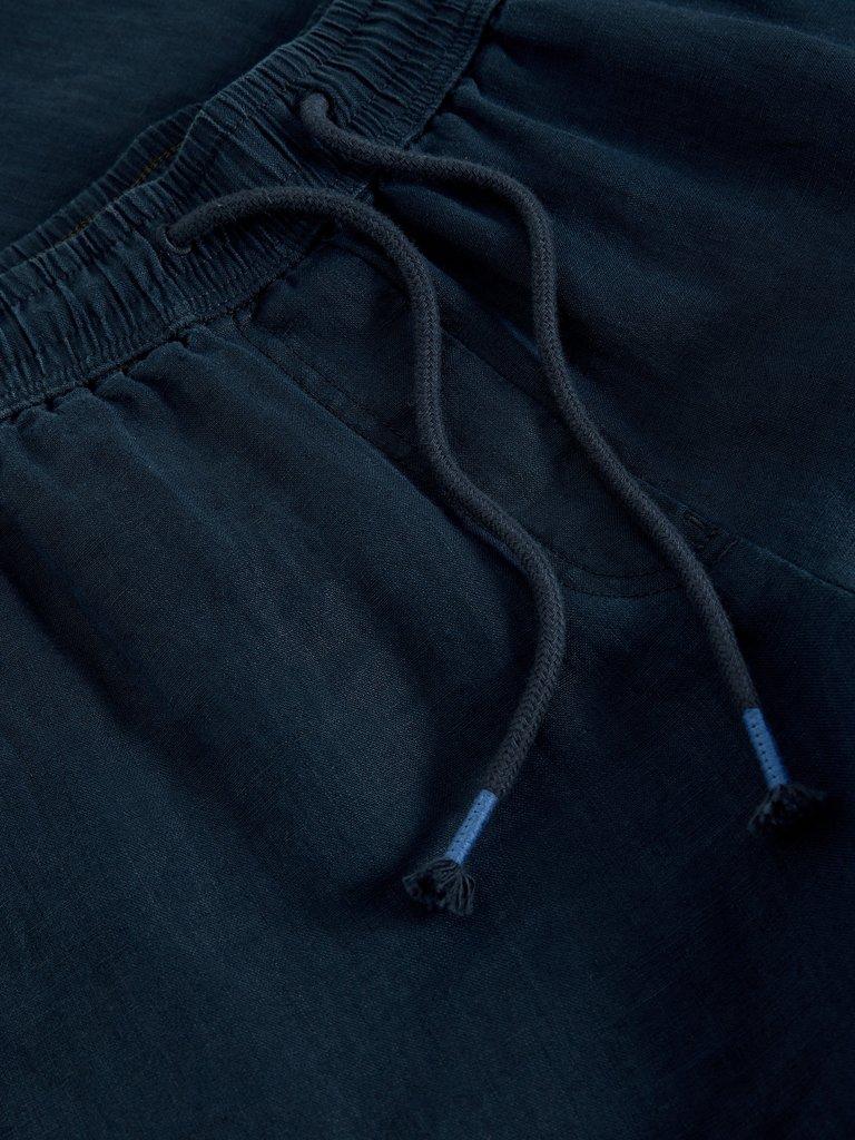 Ally Linen Wide Leg Trouser in DARK NAVY - FLAT DETAIL