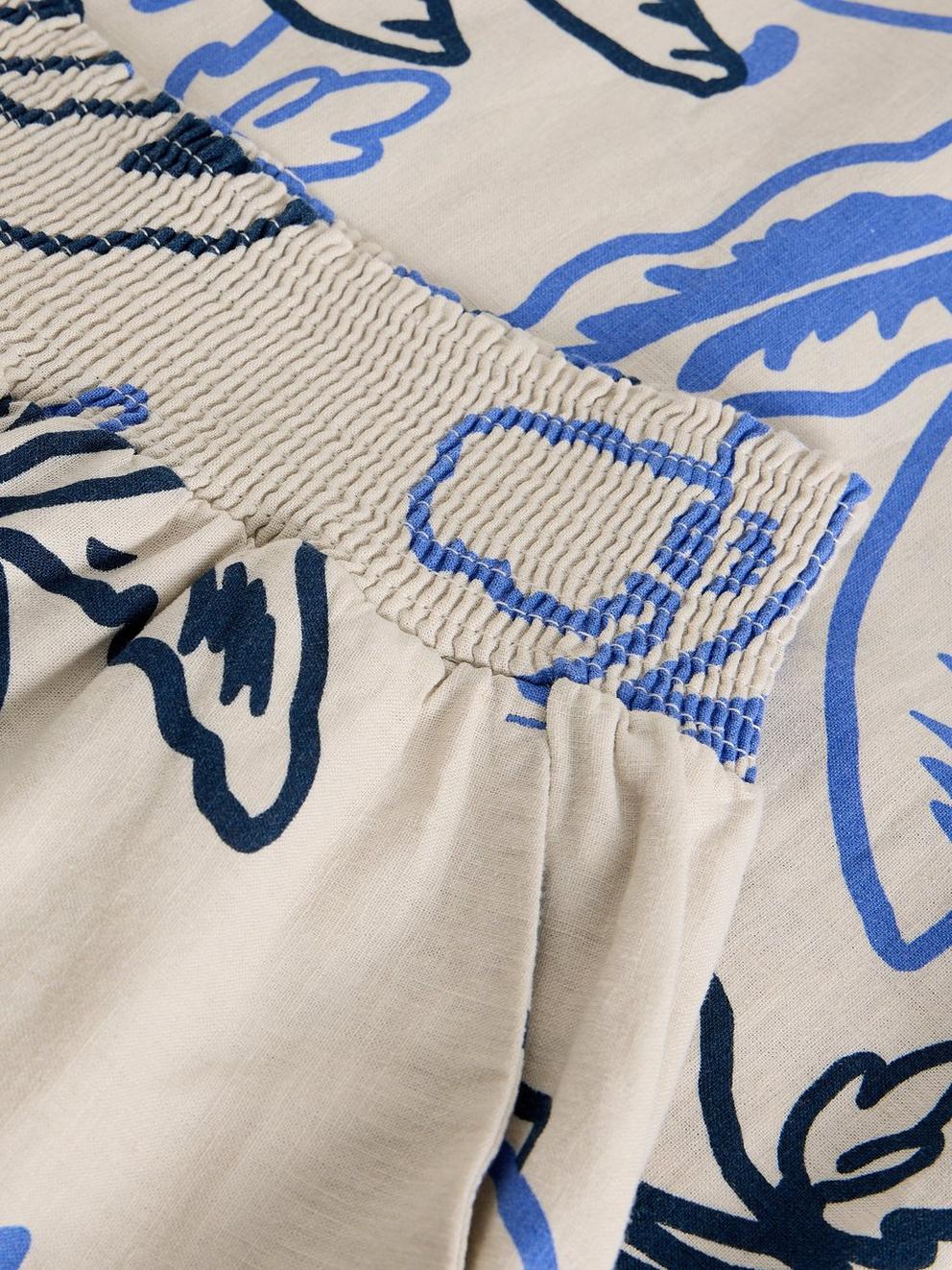 Shelly Linen Crop Blend Culotte in IVORY PR - FLAT DETAIL