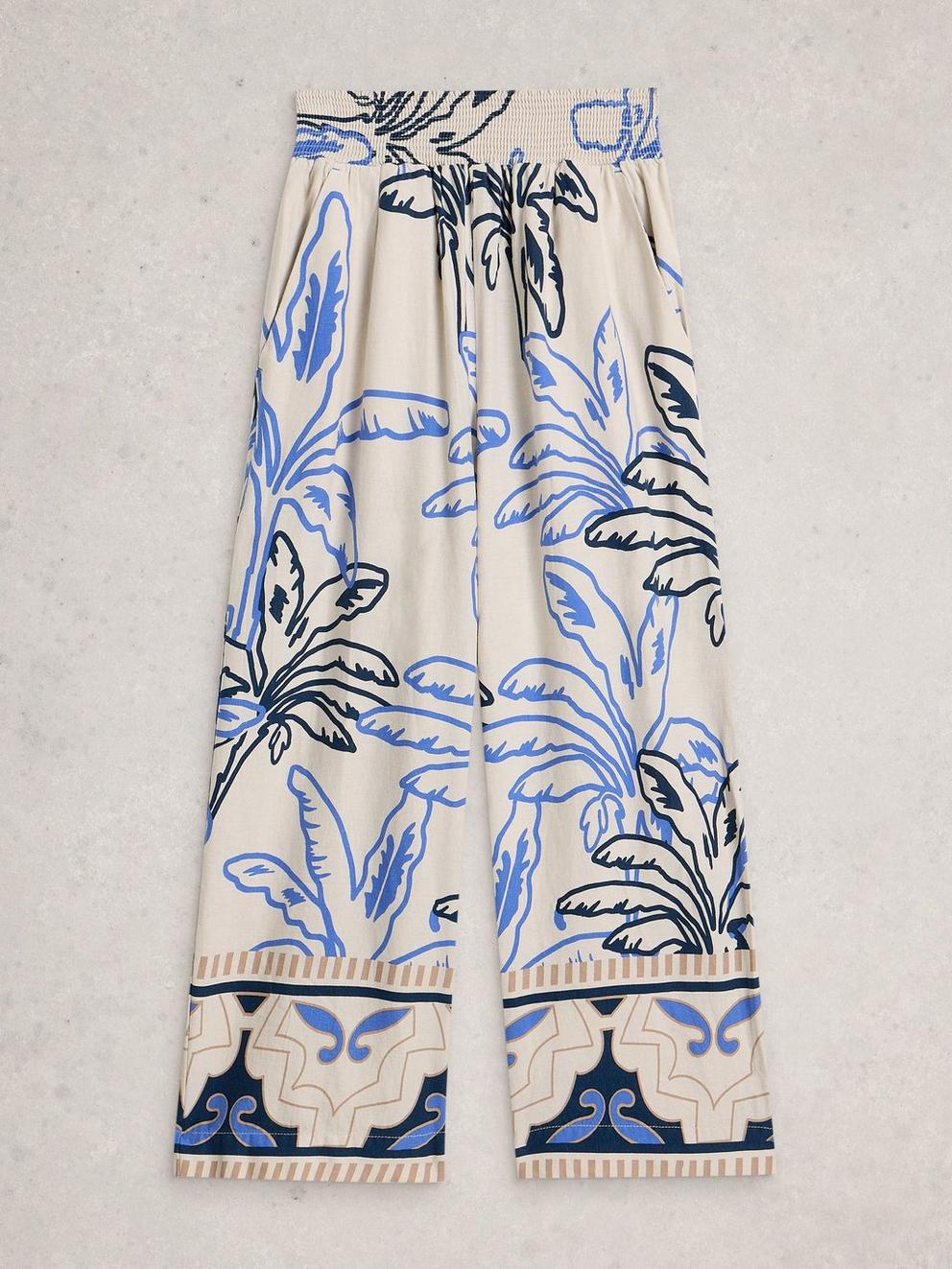 Shelly Linen Crop Blend Culotte in IVORY PR - FLAT FRONT