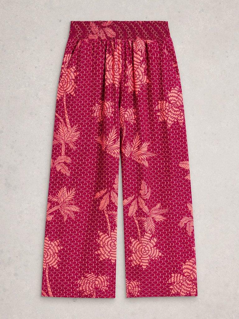 Shelly Linen Crop Blend Culotte in PINK PR - FLAT FRONT