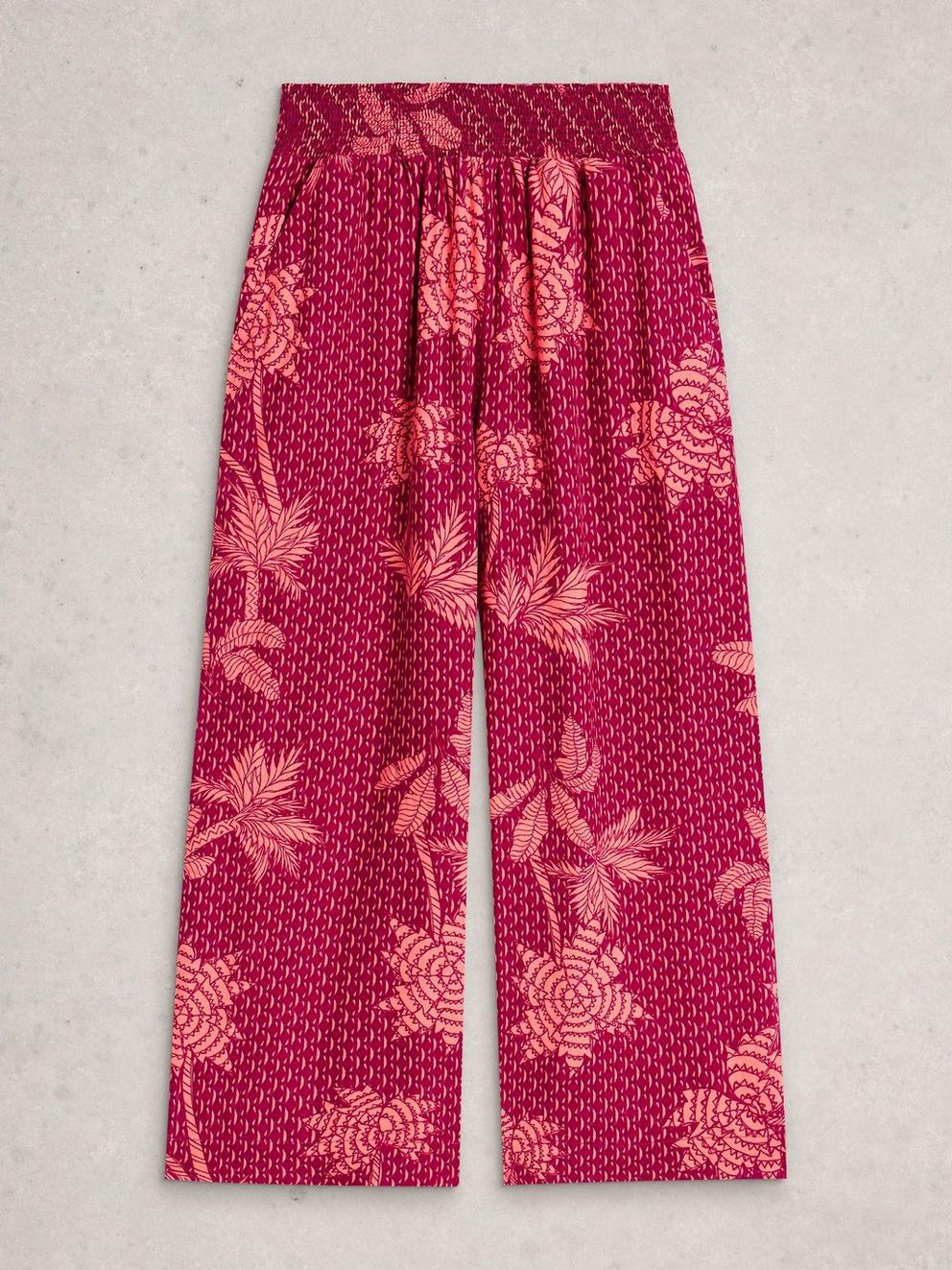 Shelly Linen Crop Blend Culotte in PINK PR - FLAT FRONT