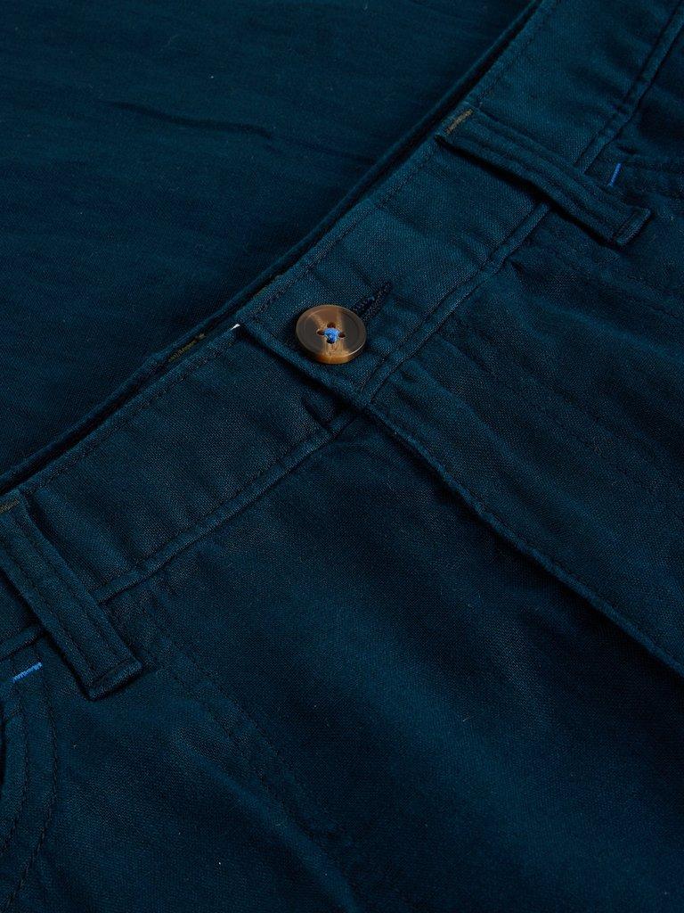 Tia Linen Wide Leg Crop in DARK NAVY - FLAT DETAIL