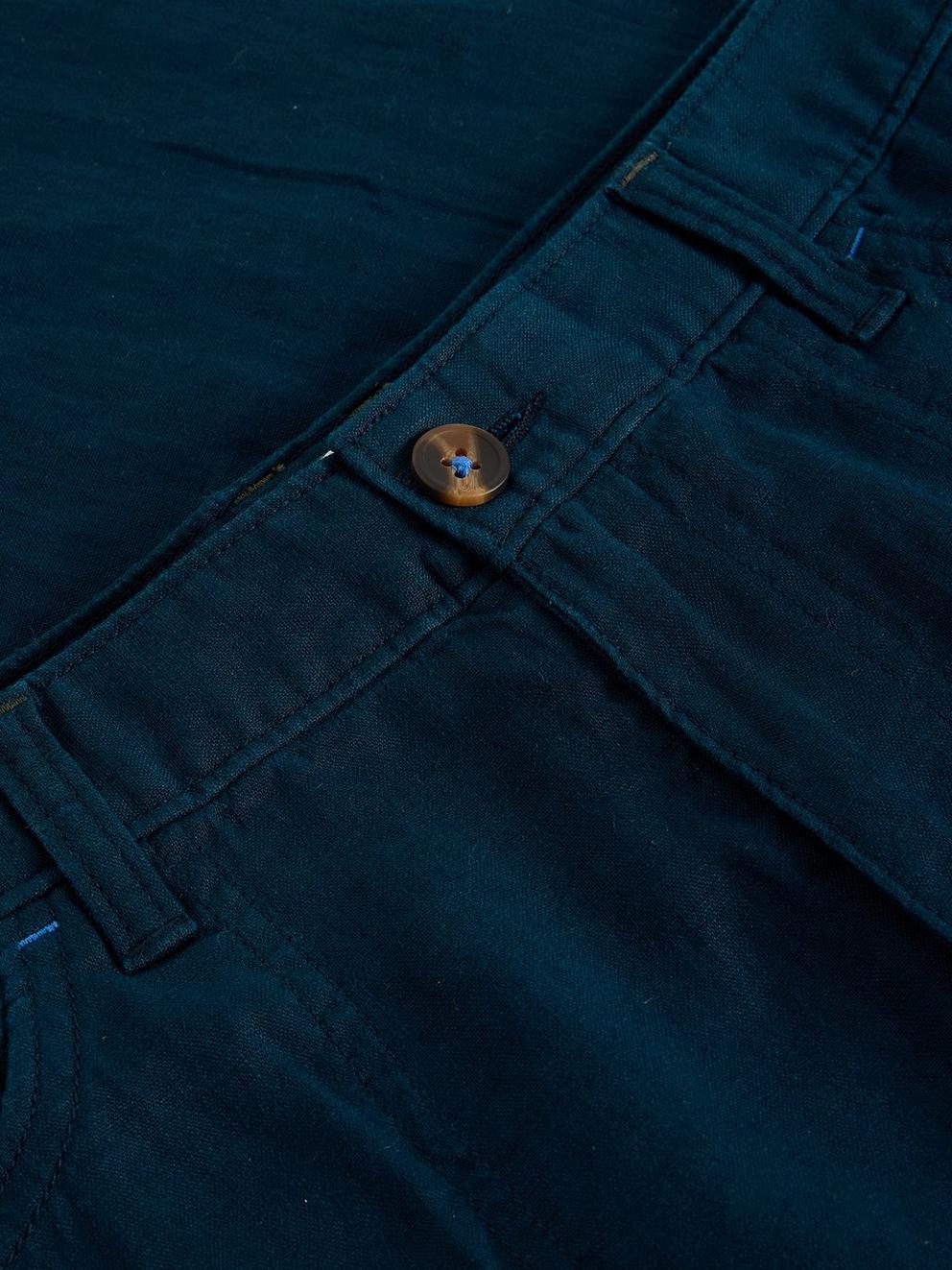 Tia Linen Wide Leg Crop in DARK NAVY - FLAT DETAIL