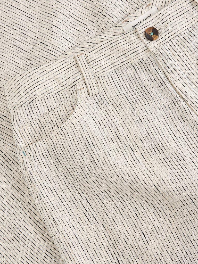 Tia Linen Wide Leg Crop in IVORY MLT - FLAT DETAIL