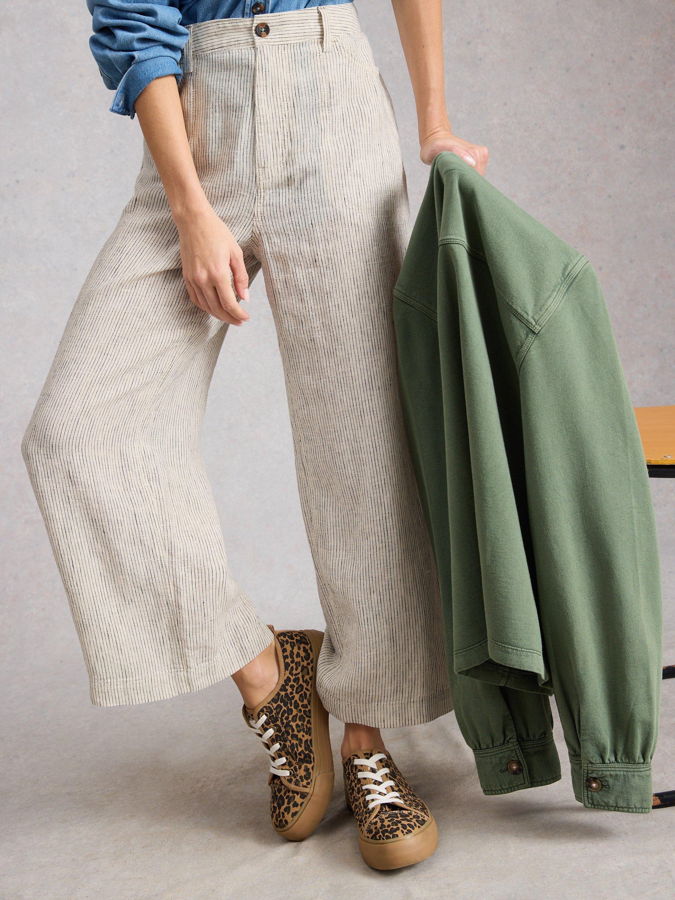 Shop Tia Linen Wide Leg Crop