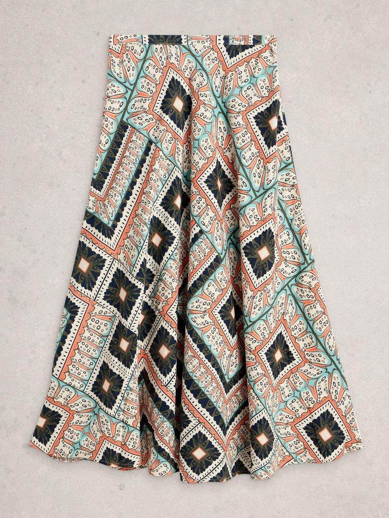 Hope Linen Blend Maxi Skirt in ORANGE MLT - FLAT FRONT