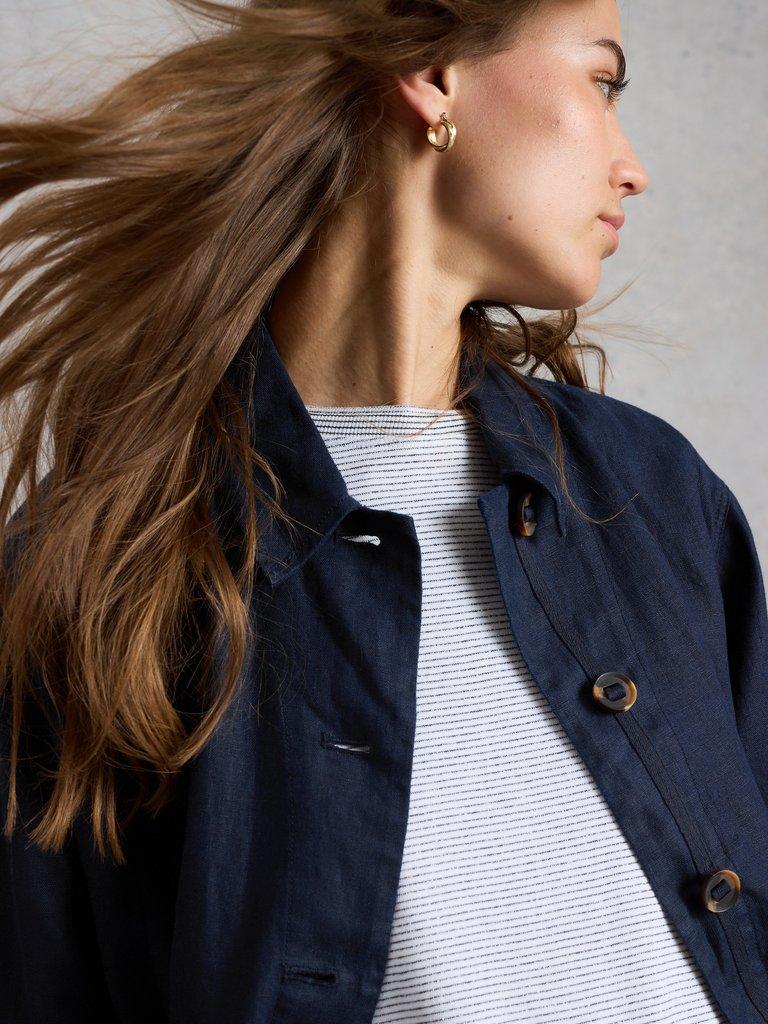 Isabel Linen Jacket in DARK NAVY - LIFESTYLE