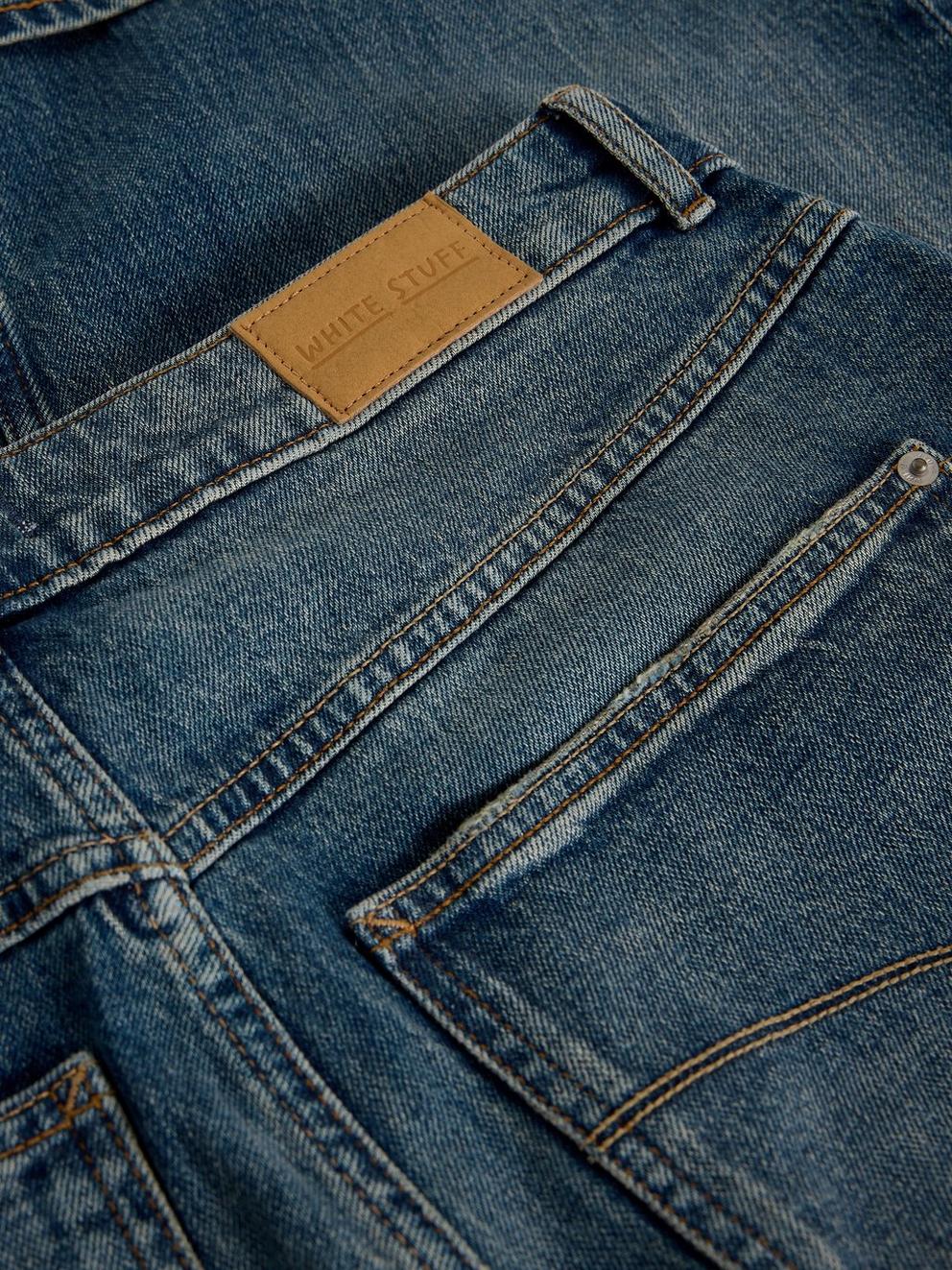 Bailey Straight Turn Up Jean in DK DENIM - FLAT DETAIL