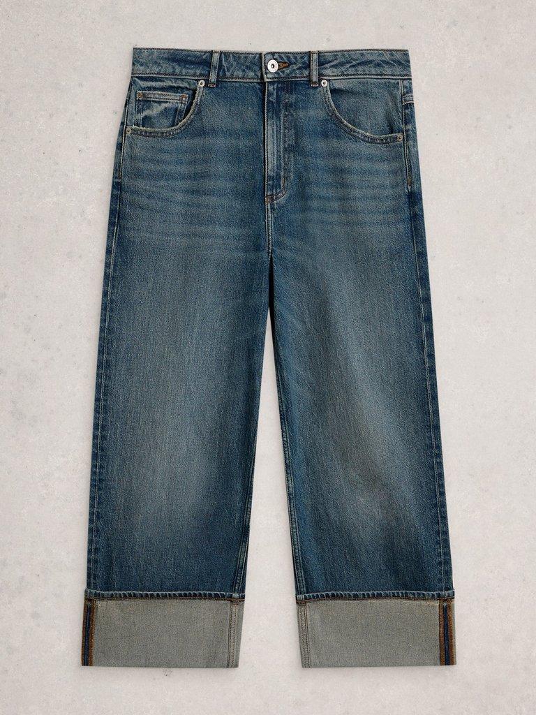 Bailey Straight Turn Up Jean in DK DENIM - FLAT FRONT