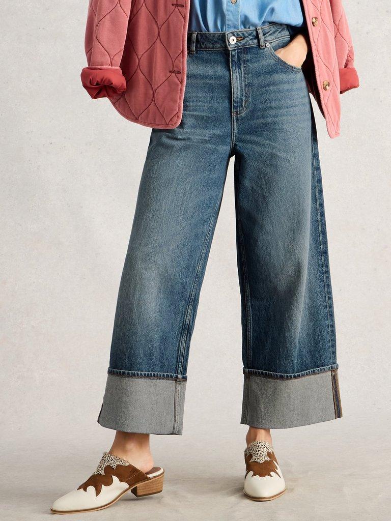 Bailey Straight Turn Up Jean in DK DENIM - LIFESTYLE