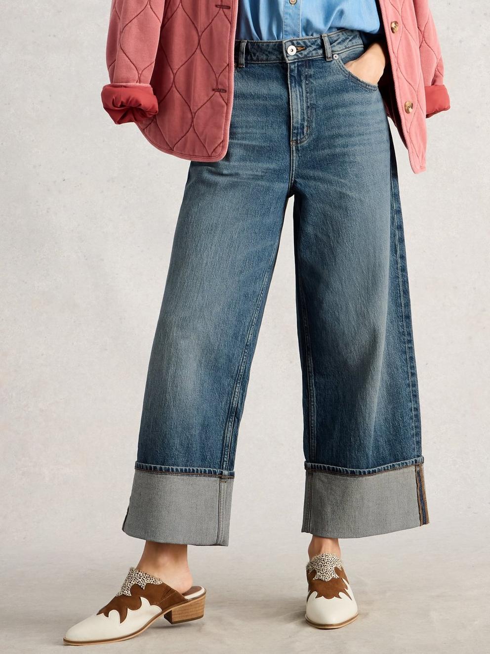 Bailey Straight Turn Up Jean in DK DENIM - LIFESTYLE