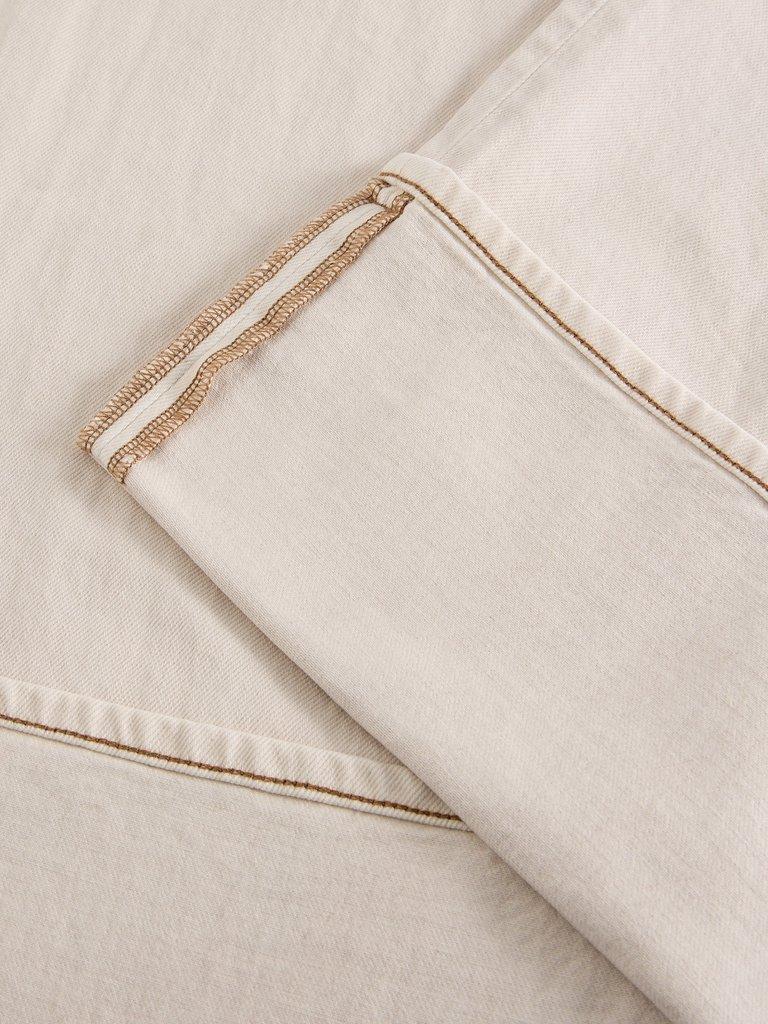 Bailey Straight Turn Up Jean in NAT WHITE - FLAT DETAIL