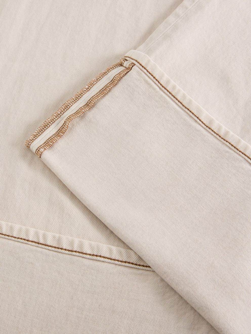 Bailey Straight Turn Up Jean in NAT WHITE - FLAT DETAIL