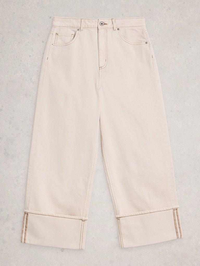 Bailey Straight Turn Up Jean in NAT WHITE - FLAT FRONT