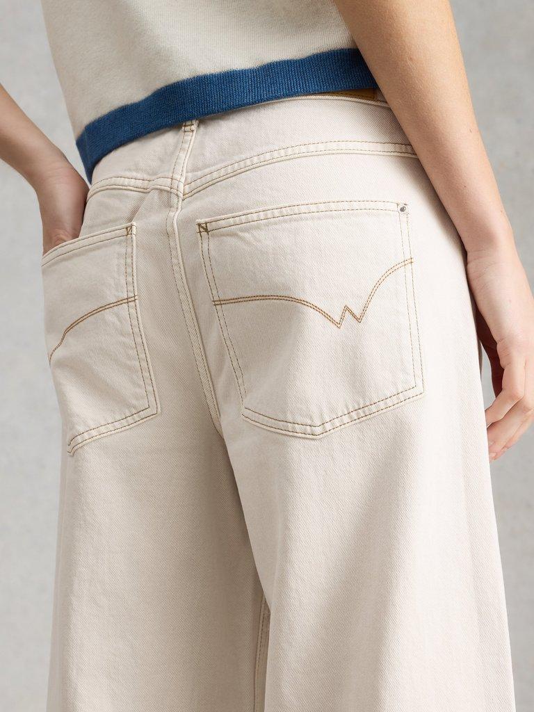 Bailey Straight Turn Up Jean in NAT WHITE - MODEL DETAIL