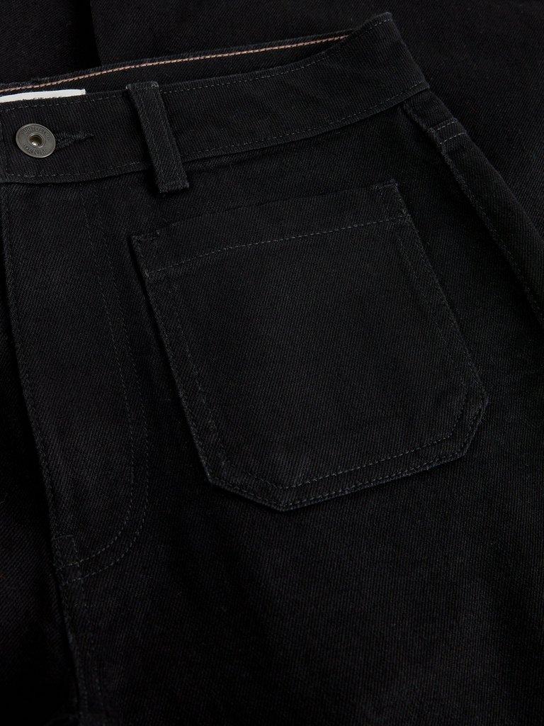 Frankie Flare Jeans in PURE BLK - FLAT DETAIL