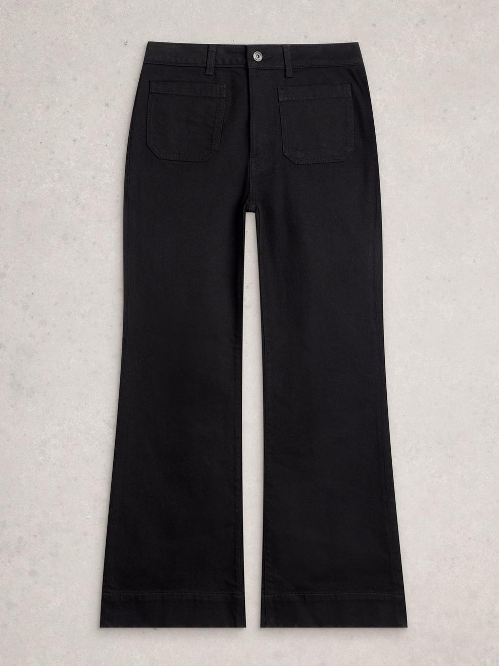 Frankie Flare Jeans in PURE BLK - FLAT FRONT