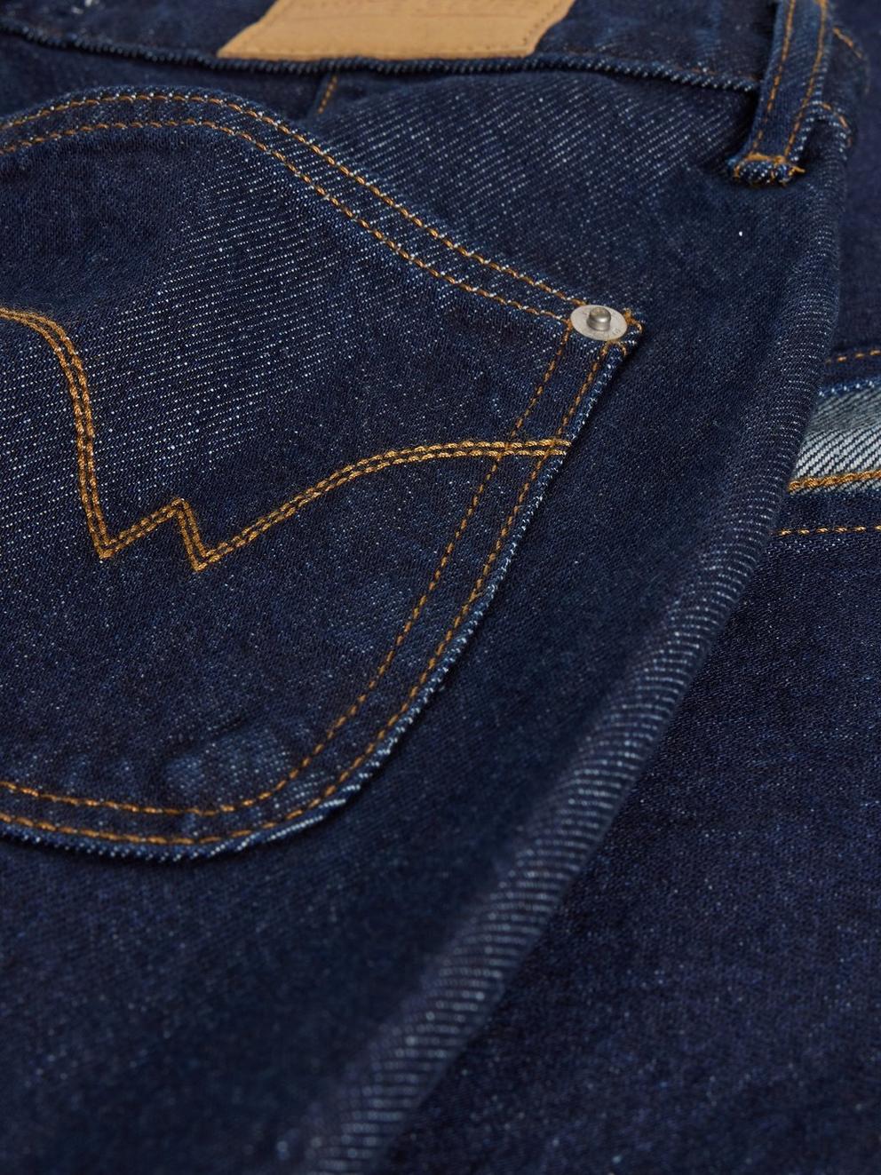 Tia Midi Denim Skirt in DK DENIM - FLAT DETAIL