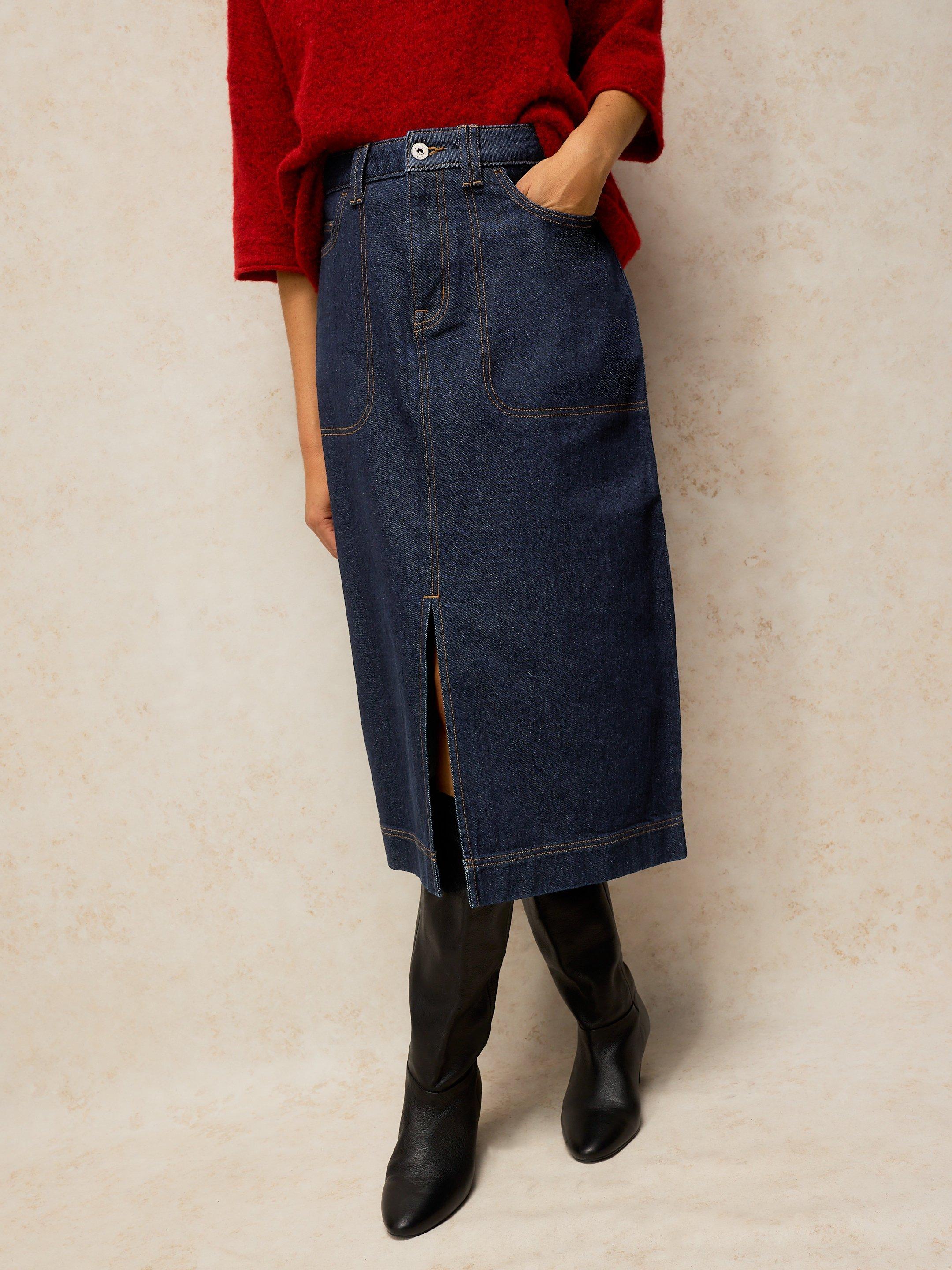 Tia Midi Denim Skirt
