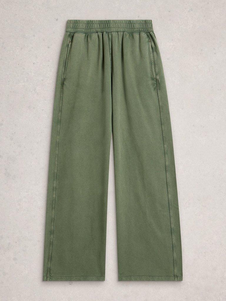 Parker Wide Leg Jogger in MID GREEN - FLAT FRONT