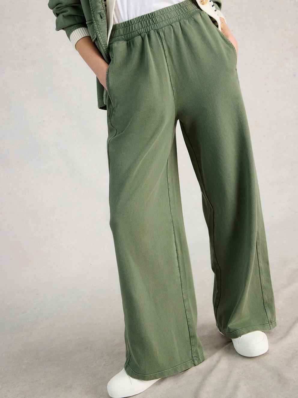 Parker Wide Leg Jogger in MID GREEN - LIFESTYLE