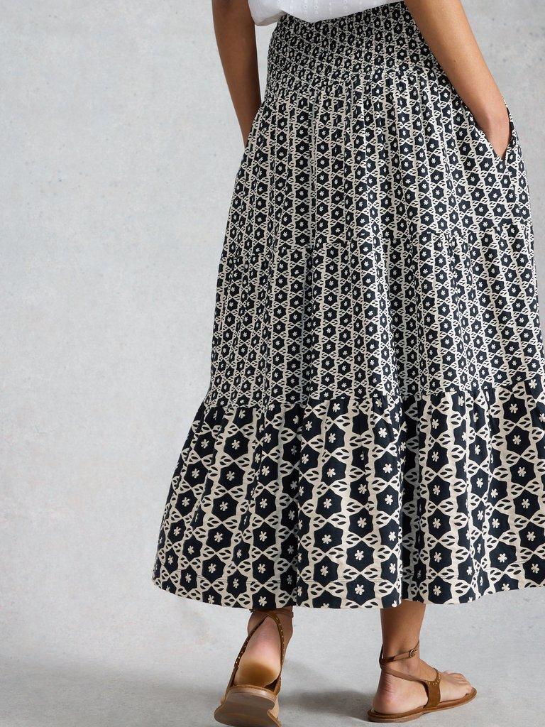 Jersey Marissa Maxi Skirt in BLK PR - MODEL BACK