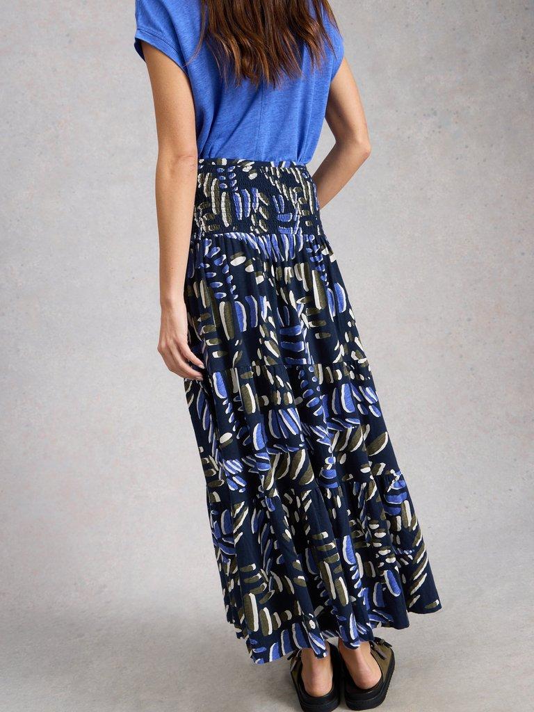 Jersey Marissa Maxi Skirt in NAVY PR - MODEL BACK