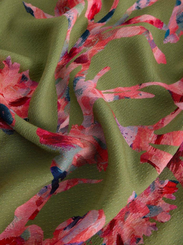 Hope Print Bias Cut Maxi Skirt in GREEN MLT - FLAT DETAIL