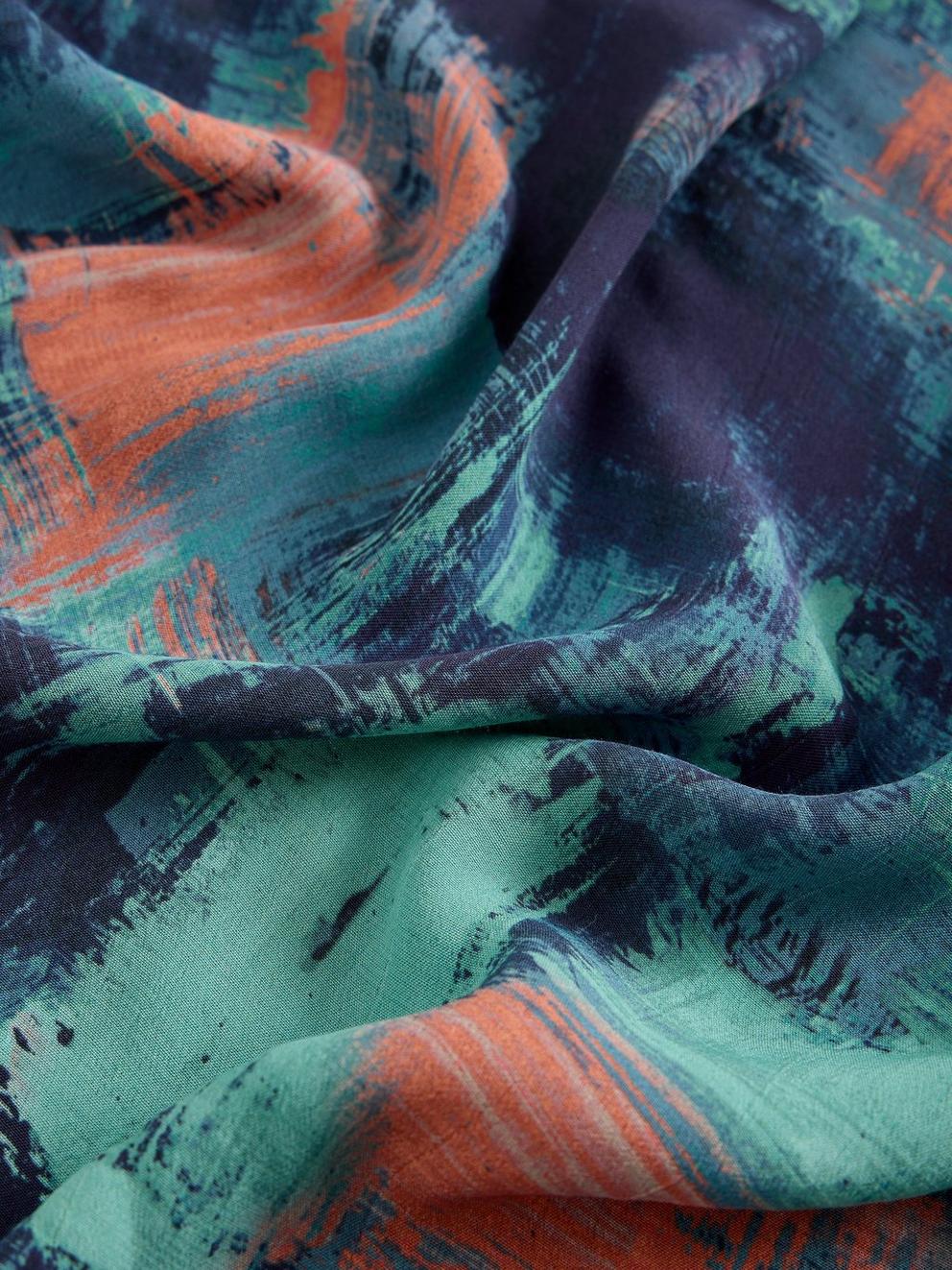 Hope Print Bias Cut Maxi Skirt in NAVY MULTI - FLAT DETAIL