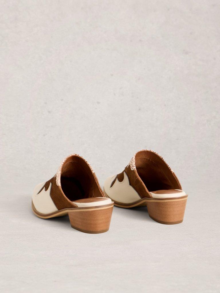 Western Mule in WHITE MLT - FLAT BACK