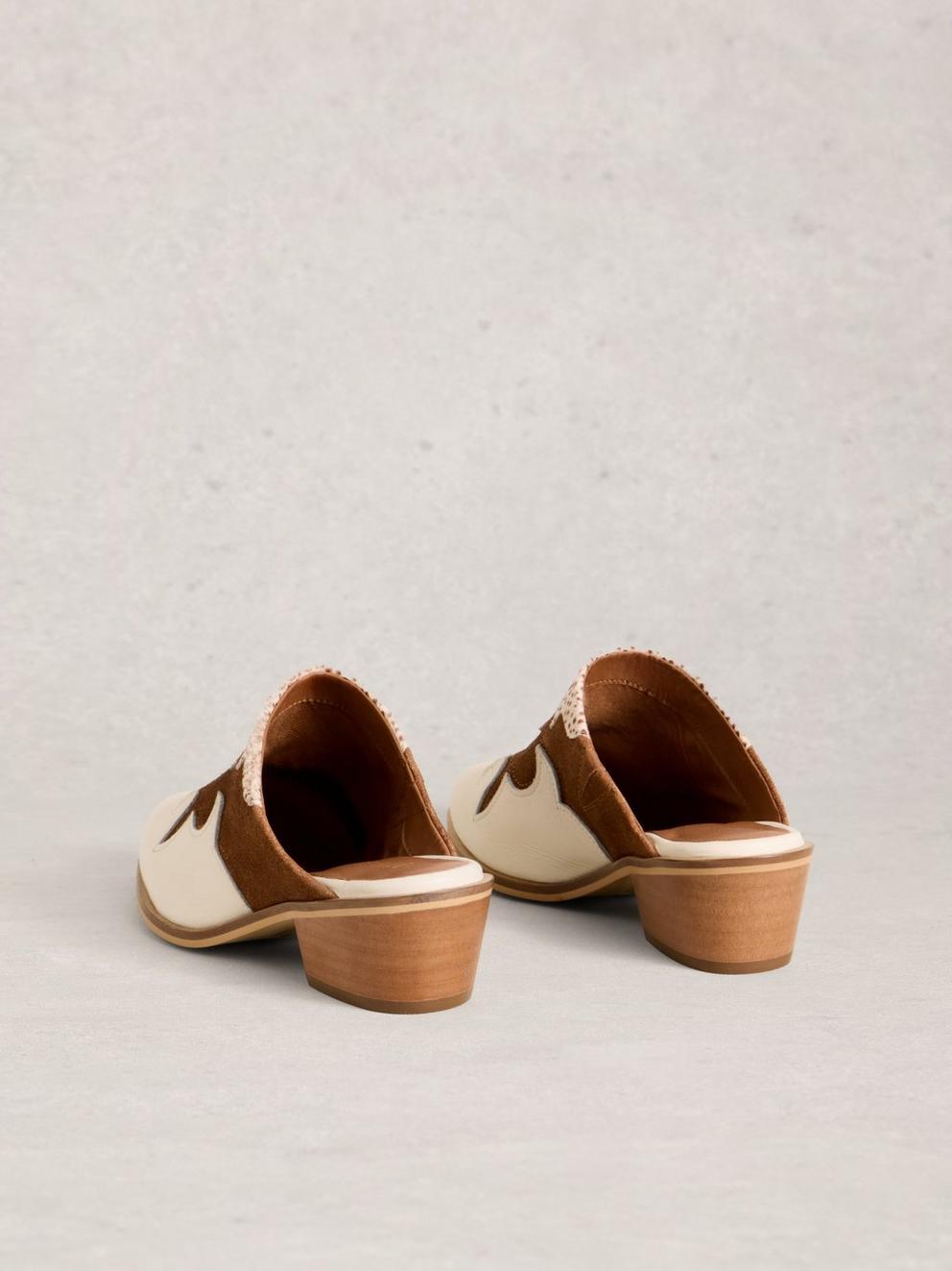 Western Mule in WHITE MLT - FLAT BACK