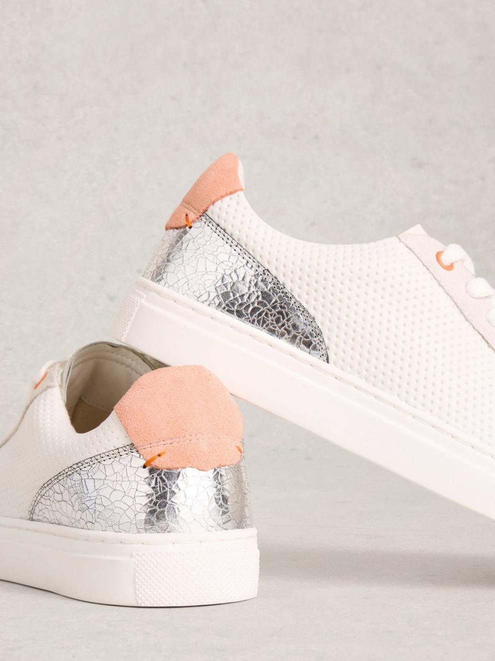 Tori Perforated Trainer in WHITE MLT - FLAT DETAIL