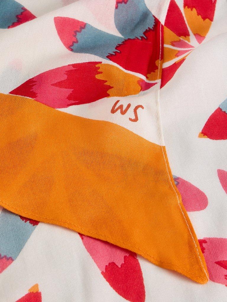 Sally Skinny Printed Scarf in RED PR - FLAT DETAIL