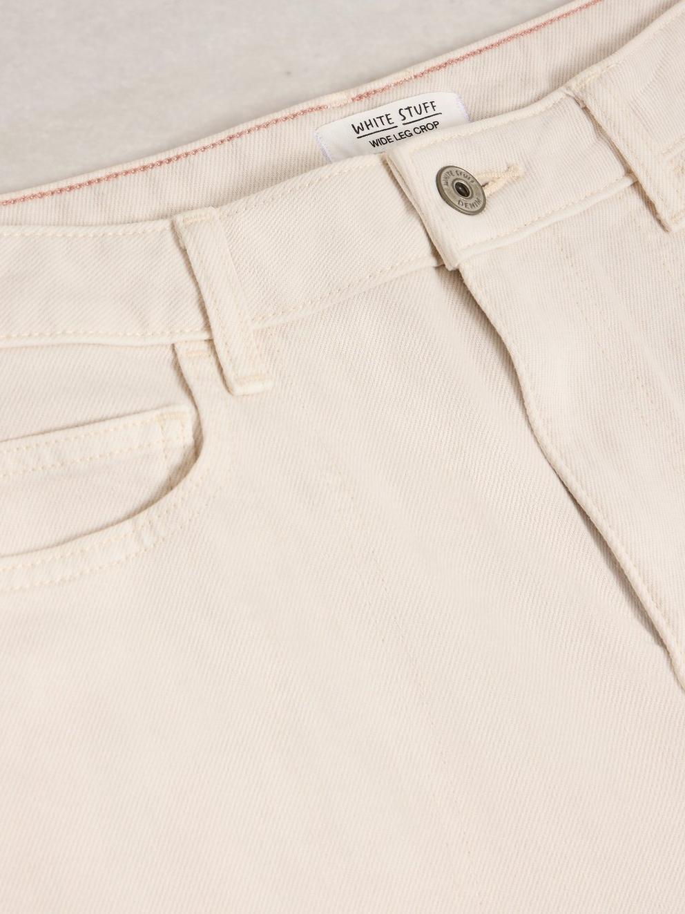 Tia Wide Leg Full Length Jean in NAT WHITE - FLAT DETAIL