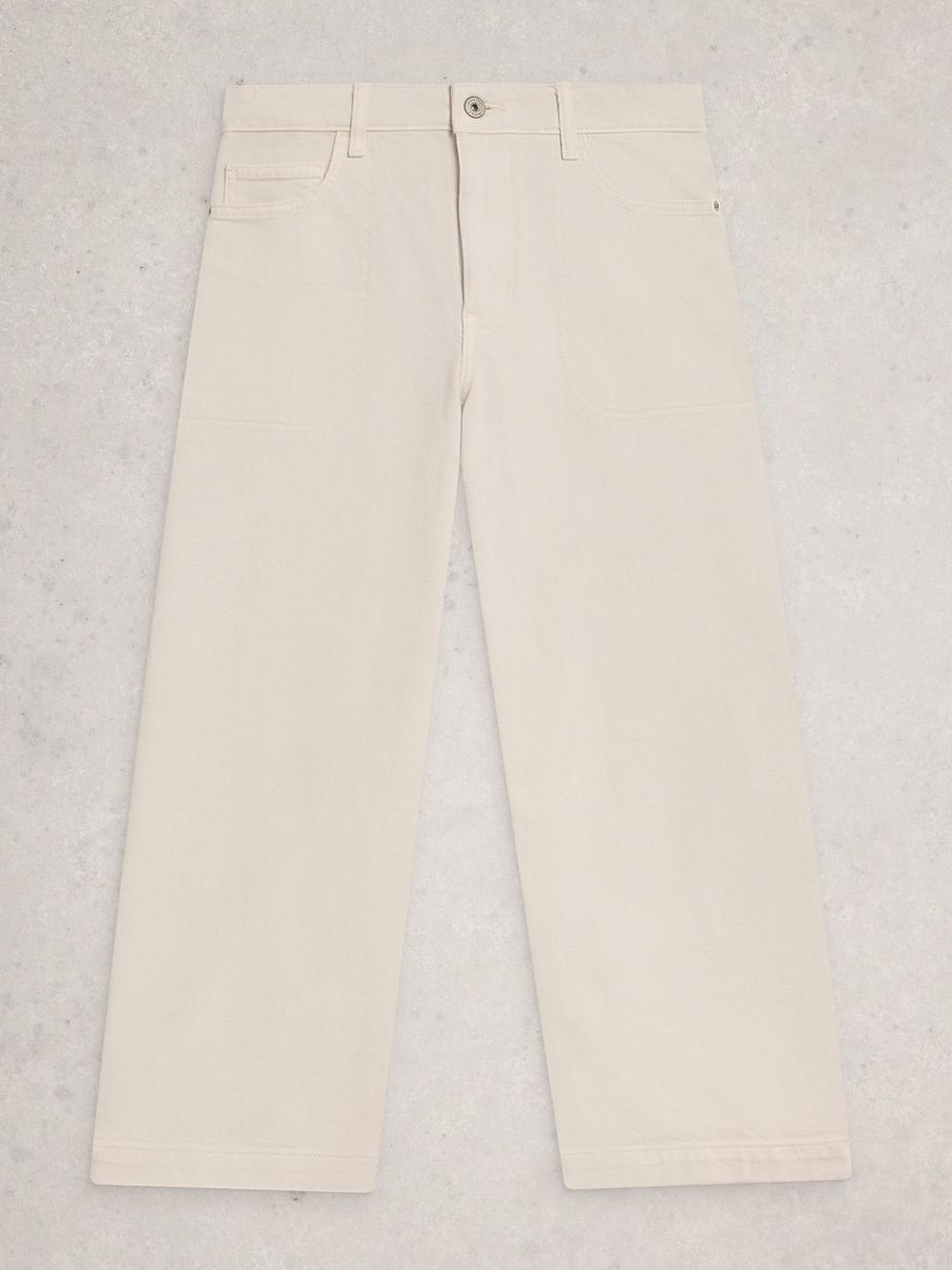 Tia Wide Leg Full Length Jean in NAT WHITE - FLAT FRONT