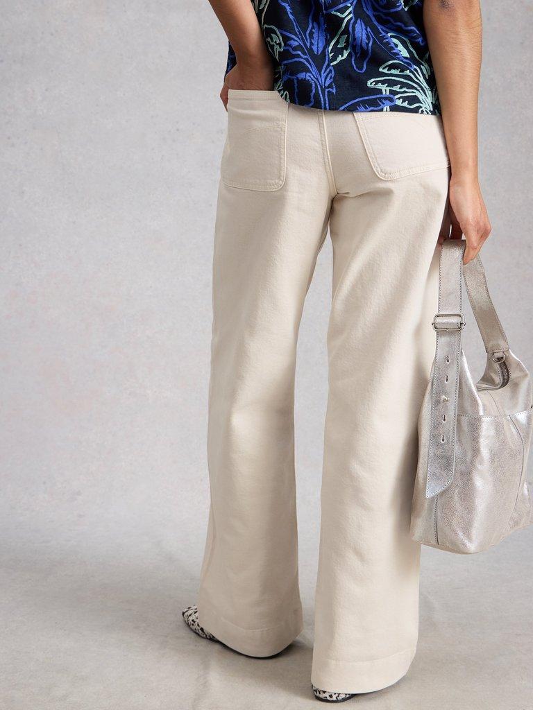 Tia Wide Leg Full Length Jean in NAT WHITE - MODEL BACK