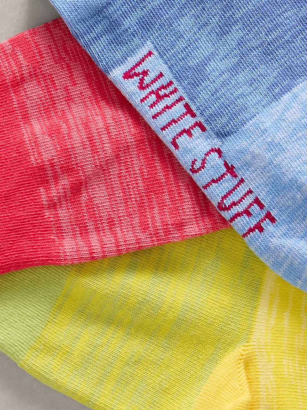 3PK Spacedye Socks in PINK MLT - FLAT DETAIL
