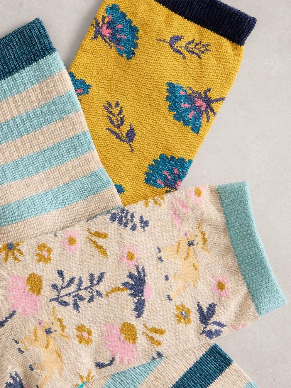 3PK Spring Pattern in YELLOW MLT - FLAT DETAIL