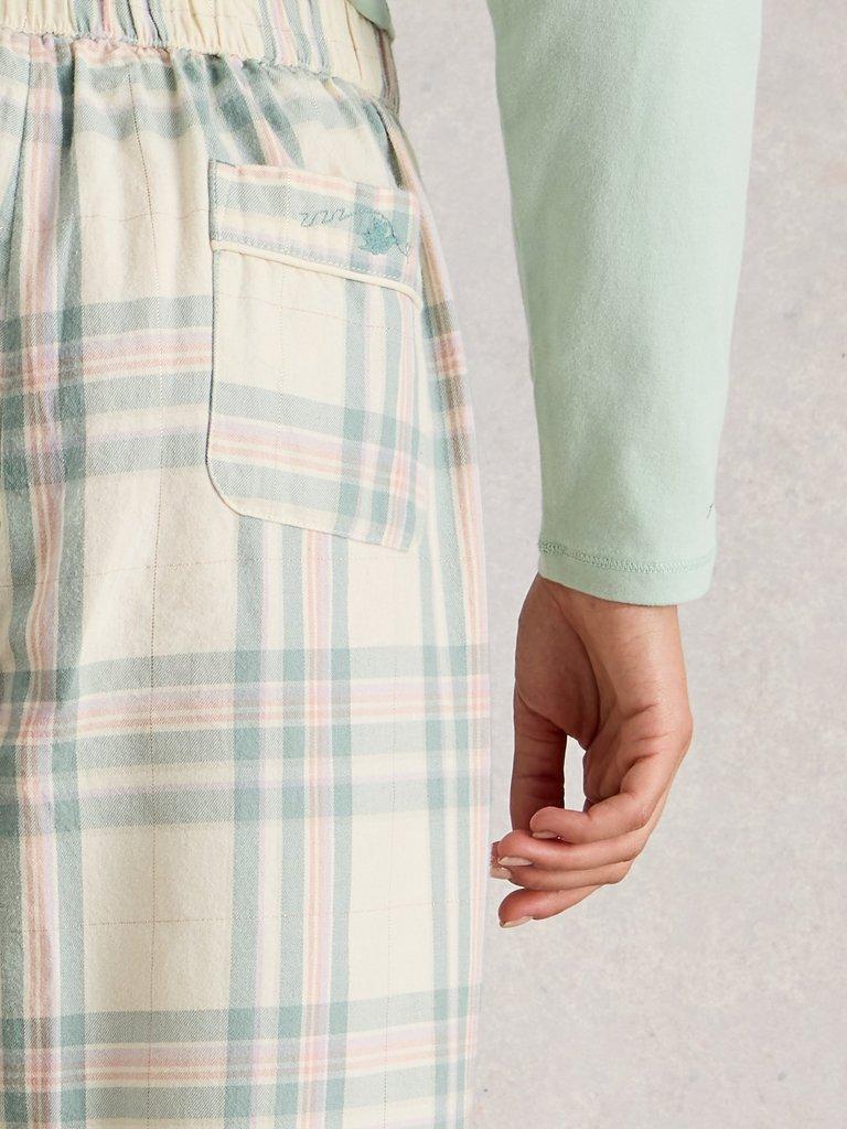NINA CHECK PJ BOTTOM in IVORY MLT - MODEL DETAIL