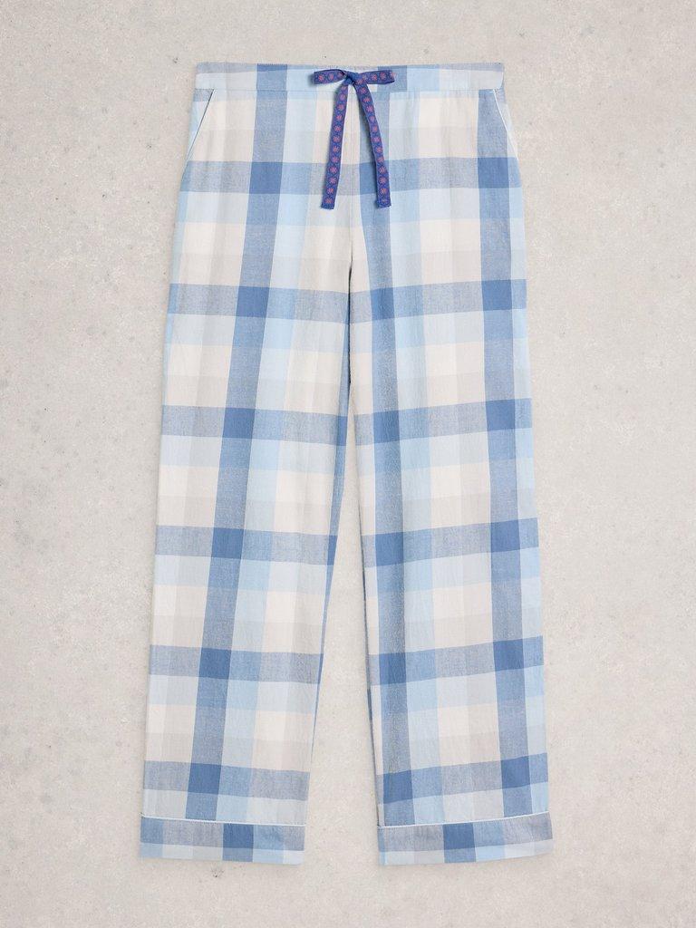 NINA CHECK PJ BOTTOM in LGT BLUE - FLAT FRONT
