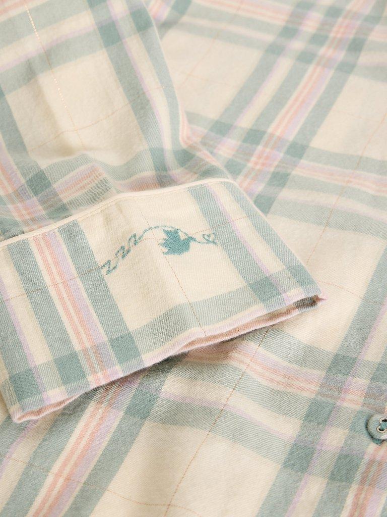 NINA CHECK PJ SHIRT in IVORY MLT - FLAT DETAIL