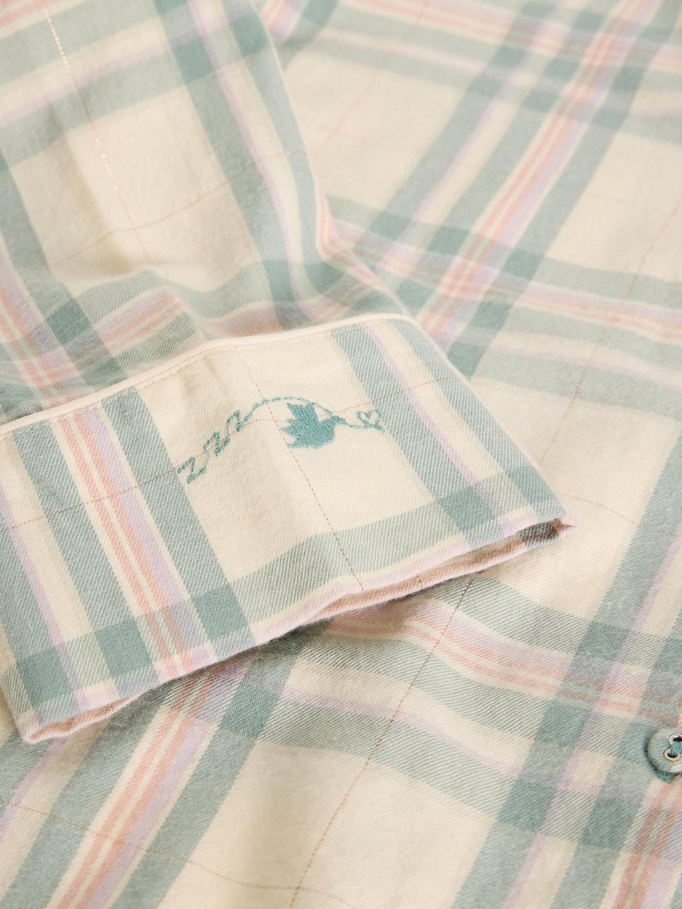 NINA CHECK PJ SHIRT in IVORY MLT - FLAT DETAIL