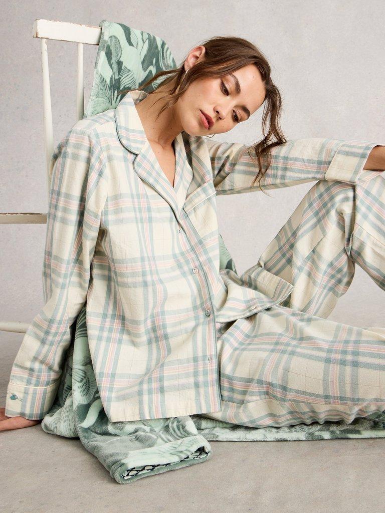 NINA CHECK PJ SHIRT in IVORY MLT - LIFESTYLE