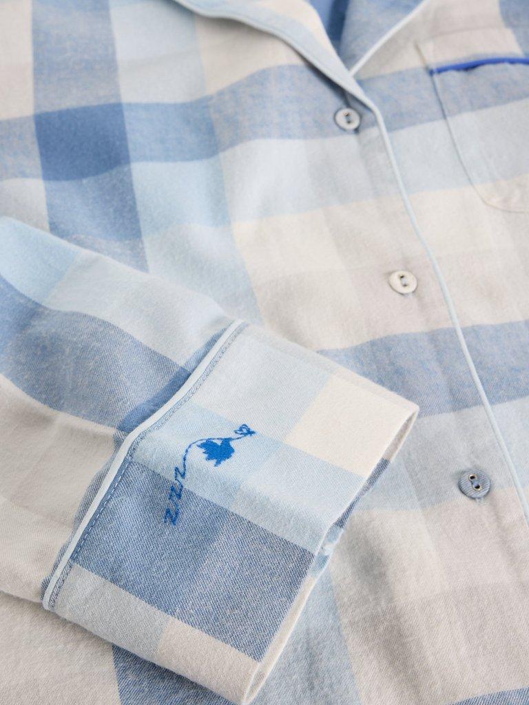 NINA CHECK PJ SHIRT in LGT BLUE - FLAT DETAIL