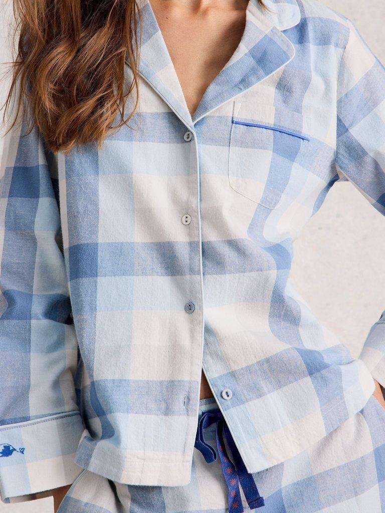 NINA CHECK PJ SHIRT in LGT BLUE - LIFESTYLE
